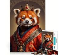 Rompecabezas Red Panda King de 1000 Piezas para Adolescentes, Juguete Mental para aliviar el estrés, Corte Premium, (38x52cm)