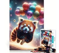 Rompecabezas Red Panda Space Ride de 1000 Piezas para Adolescentes Mejora la Memoria Fácil de Usar Bordes limpios Sorpresa navideña (50x75cm)