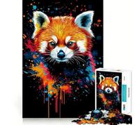 Rompecabezas Red Panda Splash Art de 1000 Piezas para Adultos, Juego Mental, Juguete Divertido y Tranquilo, Pieza de colección de Arte de Corte preciso (50x75cm)