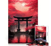 Rompecabezas Red Torii para Adolescentes de 1000 Piezas, Juguete de lógica para estimular la diversión en Interiores, Borde Premium, Regalo Memorable (38x26cm)