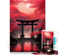 Rompecabezas Red Torii para Adolescentes de 1000 Piezas, Juguete de lógica para estimular la diversión en Interiores, Borde Premium, Regalo Memorable (38x26cm)