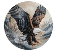 Rompecabezas redondo 1000 piezas águila en vuelo estilo pintura animal rompecabezas relajación juegos para adultos juego estimulante 1000 piezas (67,5x67,5cm)
