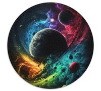 Rompecabezas Redondo de 1000 Piezas Colapso de Planetas para Adultos, decoración del hogar, Regalo Ideal de Navidad y Año Nuevo para Adolescentes, 67,5 x 67,5 cm