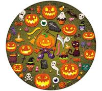 Rompecabezas Redondo de 1000 Piezas con Letras en el Reverso Planetas Animales Ciudades Patrones de Arte de Ilustración 65 cm Diámetro Puzzle Circular para Alivio del Estrés Decoración de Pared