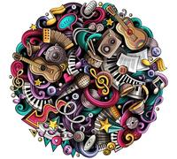 Rompecabezas Redondo de 1000 Piezas con Letras en el Reverso Planetas Animales Ciudades Patrones de Arte de Ilustración 68.6 cm Diámetro Puzzle Circular para Alivio del Estrés Decoración de Pared