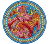 Rompecabezas Redondo de 1000 Piezas con Letras en el Reverso Planetas Animales Ciudades Patrones de Arte de Ilustración 68.6 cm Diámetro Puzzle Circular para Alivio del Estrés Decoración de Pared