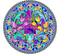 Rompecabezas Redondo de 1000 Piezas con Letras en el Reverso Planetas Animales Ciudades Patrones de Arte de Ilustración 68.6 cm Diámetro Puzzle Circular para Alivio del Estrés Decoración de Pared