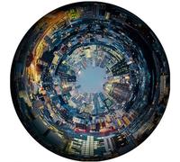 Rompecabezas Redondo de 1000 Piezas con Letras en el Reverso Planetas Animales Ciudades Patrones de Arte de Ilustración 68.6 cm Diámetro Puzzle Circular para Alivio del Estrés Decoración de Pared