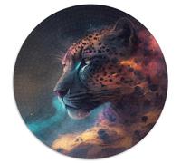 Rompecabezas Redondo de 1000 Piezas con Nebulosa de Leopardo. Rompecabezas de 1000 Piezas divertirse en Familia en Navidad, Acción de Gracias, cumpleaños y Pascua. 67,5 x 67,5 cm.