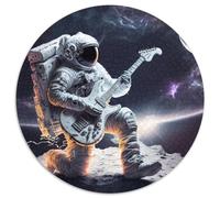 Rompecabezas Redondo de 1000 Piezas de Astronauta Tocando la Guitarra Rompecabezas difícil para Adultos Un desafío para la Mente, Ideal para una Noche de Juegos en Familia (67,5x67,5cm)