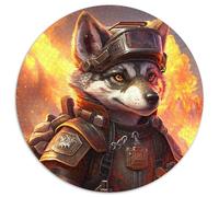 Rompecabezas Redondo de 1000 Piezas de Bombero Lobo. Un desafío para Adolescentes, Ideal para una Noche de Juegos en Familia (tamaño 67,5 x 67,5 cm).