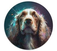 Rompecabezas Redondo de 1000 Piezas de Cavalier King Charles Spaniel, un Perro difícil de superar para Adultos Un desafío para la Mente, Ideal para una Noche de Juegos en Familia (67,5x67,5cm)