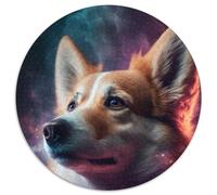 Rompecabezas Redondo de 1000 Piezas de Corgi Dog para Regalar Diversión en casa, Regalo de cumpleaños y Viajes (67,5x67,5cm)