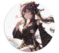 Rompecabezas Redondo de 1000 Piezas de Genshin Impact Hu Tao, Ideal para cumpleaños, Halloween, Acción de Gracias y Pascua 1000 Piezas (67,5x67,5cm)