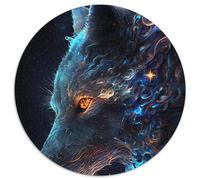 Rompecabezas Redondo de 1000 Piezas de Lobo Cósmico. Un desafío para Adolescentes, Ideal para una Noche de Juegos en Familia (tamaño 67,5 x 67,5 cm).