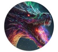 Rompecabezas Redondo de 1000 Piezas del Rey Serpiente Dragón Cósmico Rompecabezas de 1000 Piezas para Adultos Diseño intrincado para Adolescentes,decoración DIY y diversión para estimular el Cerebro