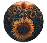 Rompecabezas Redondo de 1000 Piezas Girasol Espacial, Juguete Educativo para Adolescentes, decoración del hogar y la Oficina, 67,5 x 67,5 cm.
