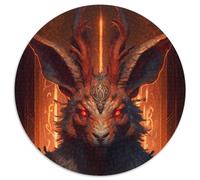 Rompecabezas Redondo de 1000 Piezas para Adultos, diseño de Conejo y Diablo, 1000 Piezas, Juego Decorativo Que estimula el Cerebro, Juguete Interactivo Familiar, 67,5 x 67,5 cm