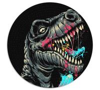 Rompecabezas Redondo de 1000 Piezas para Adultos, diseño de Dinosaurio goloso, de cartón, Ideal para Relajarse, decoración del hogar (67,5x67,5cm)