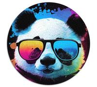 Rompecabezas Redondo de 1000 Piezas para Adultos, diseño de Panda, Estilo Pop Art, decoración del hogar, Juego de ingenio (67,5x67,5cm)