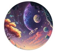 Rompecabezas Redondo de 1000 Piezas para Adultos, Hermoso Paisaje Espacial, Ideal para cumpleaños, Halloween, Acción de Gracias y Pascua (67,5x67,5cm)