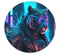 Rompecabezas Redondo de 1000 Piezas, Regalo de Tiger Man, Rompecabezas Imposible para Adultos, Juguetes educativos, intelectuales, descompresores, Divertidos, Juego Familiar (67,5x67,5cm)