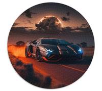 Rompecabezas Redondo de Coche Deportivo de 1000 Piezas para Adultos, Ideal para decoración del hogar y la Oficina, Fiestas, cumpleaños y Regalos navideños, 67,5 x 67,5 cm.