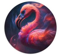 Rompecabezas Redondo de Flamenco de 1000 Piezas. Rompecabezas de 1000 Piezas divertirse en Familia en Navidad, Acción de Gracias, cumpleaños y Pascua. 67,5 x 67,5 cm.