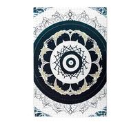 Rompecabezas redondo de tótem en blanco y negro. Rompecabezas de madera para adultos, regalo único de decoración de pared