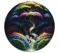 Rompecabezas Redondo del Árbol de la Vida de 1000 Piezas. Un desafío para Adolescentes, Ideal para una Noche de Juegos en Familia (tamaño 67,5 x 67,5 cm).