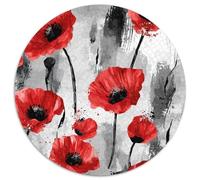 Rompecabezas redondos 1000 piezas amapolas rojas diseño floral artístico rompecabezas colorido, divertido, estimulante y cautivador para adultos juego estimulante para adultos 1000 piezas (67,5 x 67,5