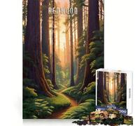 Rompecabezas Redwood National Park Sunset de 1000 Piezas para Adolescentes: Mejora la Memoria, Calma, Escape, patrón de ensamblaje, cálida Sorpresa (38x52cm)