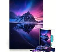 Rompecabezas Reflejo de montaña bajo la Aurora Boreal para Adolescentes, 1000 Piezas, diseño Relajante y fácil de armar, Regalo clásico (50x75cm)