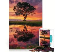Rompecabezas Reflejos del Atardecer para Adultos, 1000 Piezas, Juguete Inteligente, vínculo Familiar, Corte preciso, Regalo de Temporada 38x52cm