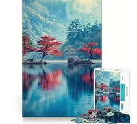 Rompecabezas Reflejos del Lago Sereno de 1000 Piezas para Adolescentes Mejora la Memoria Tiempo de relajación Bordes precisos Regalo Creativo (50x75cm)