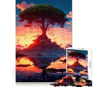 Rompecabezas Reflexiones al Amanecer de 1000 Piezas para Adultos Juguete Intelectual Relajante y Divertido Corte preciso (38x26cm)
