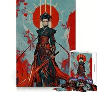 Rompecabezas Reina Samurai Luna de Sangre para Adolescentes 1000 Piezas Poder Mental Fácil Relajación Bordes Uniformes Regalo Considerado (50X75CM)