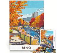 Rompecabezas Reno Cityscape Otoño 1000 Piezas para Adolescentes Juguete de Tren Lógico Ocio Divertido Corte Ligero (50x75cm)