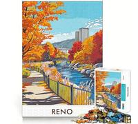 Rompecabezas Reno Cityscape Otoño 1000 Piezas para Adolescentes Juguete de Tren Lógico Ocio Divertido Corte Ligero (50x75cm)