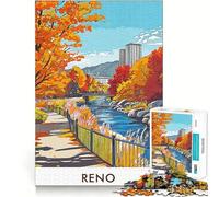 Rompecabezas Reno Cityscape Otoño para Adolescentes 1000 Piezas Mejora la Memoria Relajante Divertido Corte Premium Elegante Regalo (38x26cm)
