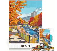 Rompecabezas Reno Cityscape Otoño para Adultos 1000 Piezas Habilidad Mental Relajante Exact Edge Art Collection Piece (38x52cm)