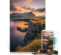 Rompecabezas Resplandor del Atardecer en Snfellsnes de 1000 Piezas para Adolescentes Mejora la Memoria Divertido y Relajante Piezas de colección con Corte nítido 38x26cm