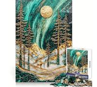 Rompecabezas Resplandor Dorado Invernal de 1000 Piezas para Adolescentes Ejercicio cognitivo, relajación y Ocio Regalo Ideal para el Invierno (38x52cm)