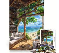 Rompecabezas Retiro en una Villa Junto al mar para Adolescentes, 1000 Piezas Fortalece la Memoria Pasatiempo Tranquilo Borde de Calidad Regalo Festivo (50x75cm)