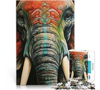 Rompecabezas Retrato de Primer Plano de un Elefante Rompecabezas de 1000 Piezas para Adolescentes 26x38cm Regalos de cumpleaños, Regalos, Arte Mural Apto para Mayores de 14 años.
