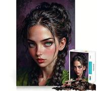 Rompecabezas Retrato de una Mujer con Ojos Verdes para Adultos, 1000 Piezas, lógica Clara, Juguete, pasatiempo Tranquilo, Corte Perfecto, Regalo Elegante (50x75cm)