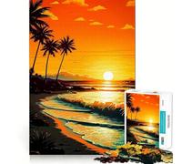 Rompecabezas Retro Beach Sunset de 1000 Piezas para Adolescentes, Juguete de lógica y Tren, diversión y Ocio, Corte Suave, (50x75cm)