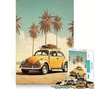 Rompecabezas Retro Beetle on The Beach de 1000 Piezas para Adolescentes Rompecabezas Think Toy Together Divertido, de Corte preciso Arte Coleccionable (38x52cm)