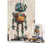 Rompecabezas Retro Box Robot de 1000 Piezas para Adultos Ayuda a Mejorar la Memoria y Alivia la ansiedad Diseño artístico para armar Regalo Ideal (38x26cm)