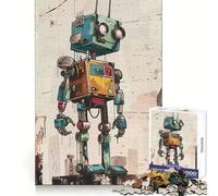 Rompecabezas Retro Box Robot de 1000 Piezas para Adultos Mejora la Memoria Diversión Relajante Corte de Primera Calidad Regalo Memorable (50x75cm)
